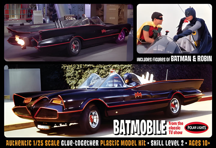 Polar Lights 1966 Batmobile w/ Batman & Robin Figures