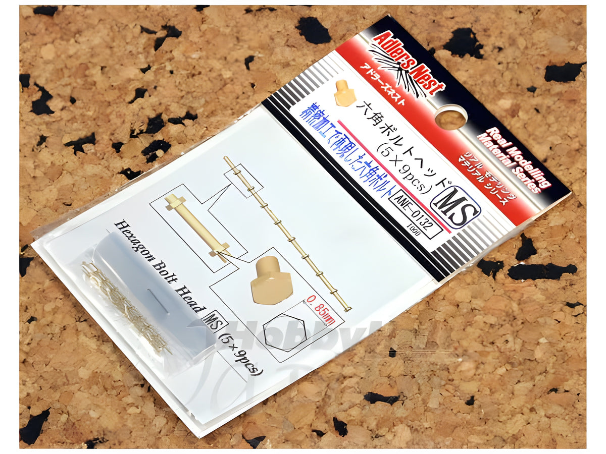 Adlers Nest Hexagon Bolt Head 0.85mm, MS, Brass (45 pcs)
