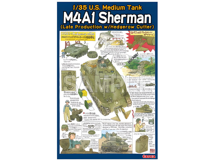 Asuka 1/35 U.S. Medium Tank M4A1 Sherman (Late Production w/ Hedgerow Cutter)