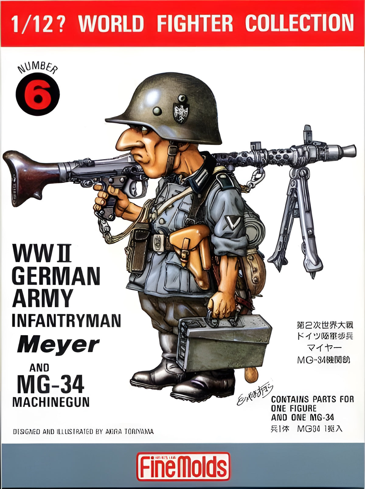 FineMolds 1/12 WWII German Infantry Man & MG34 Figure Kit