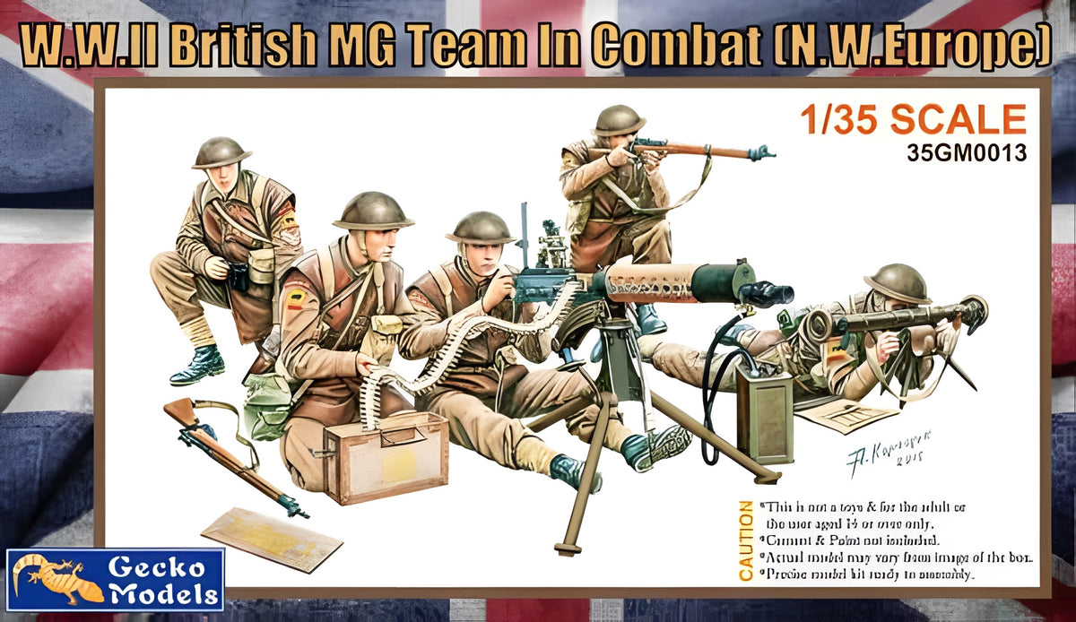 Gecko 1/35 W.W.II British MG Team In Combat (N.W. Europe)