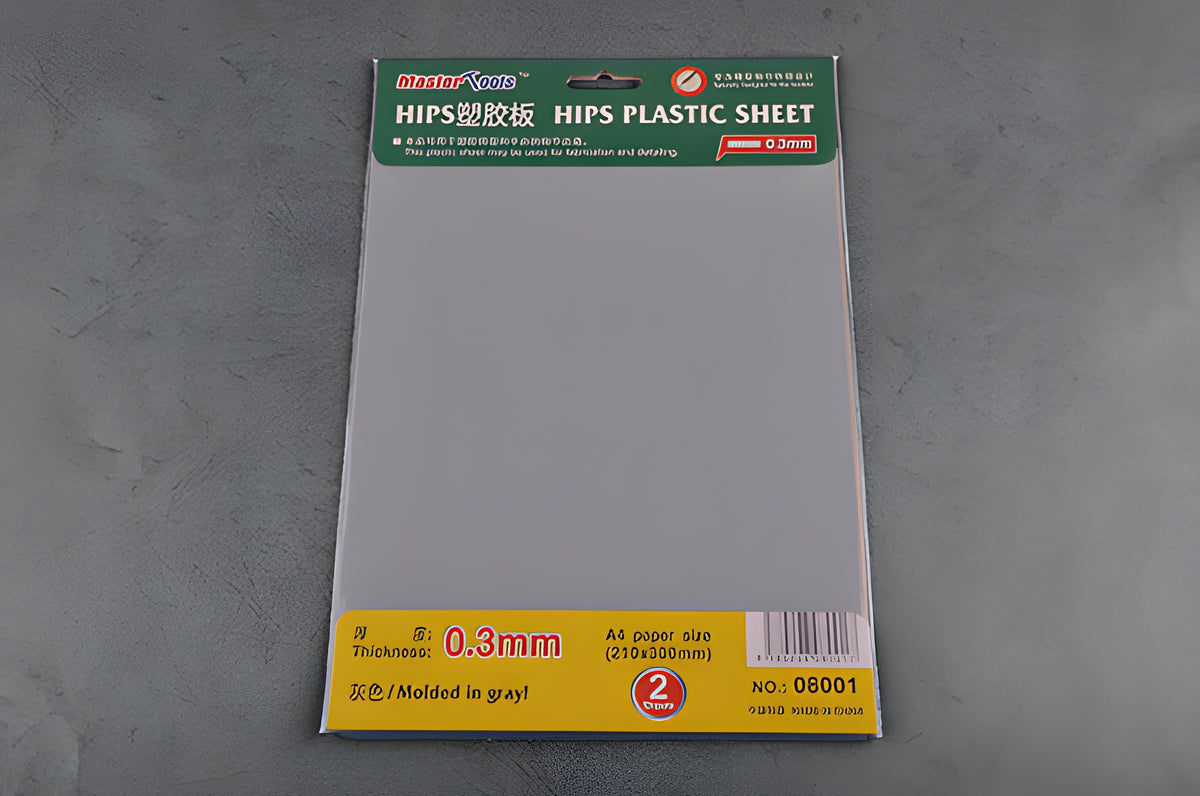Master Tools 0.3mm HIPS Plastic Sheet A4 SIZE (210mm*300mm*2PCS)