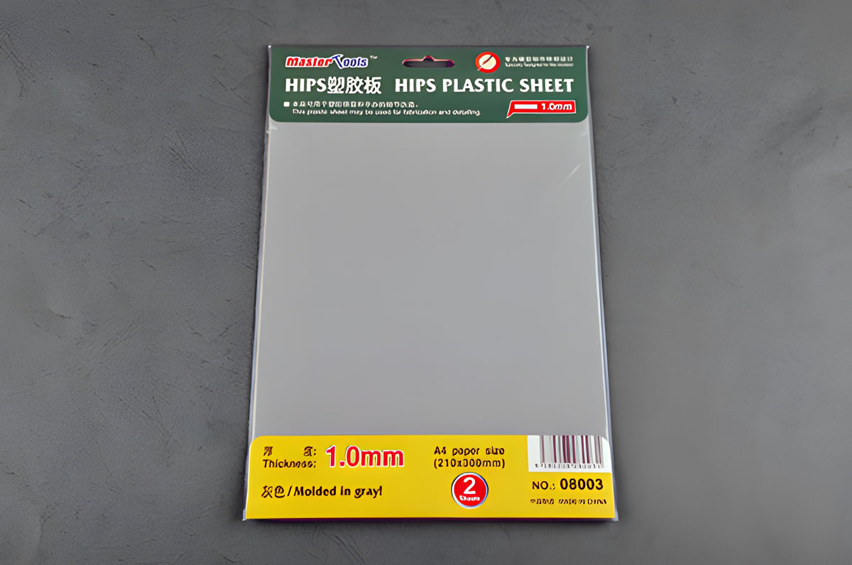 Master Tools 1.0mm HIPS Plastic Sheet A4 SIZE (210mm*300mm*2PCS)