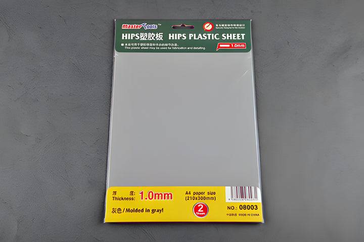 Master Tools 1.0mm HIPS Plastic Sheet A4 SIZE (210mm*300mm*2PCS)