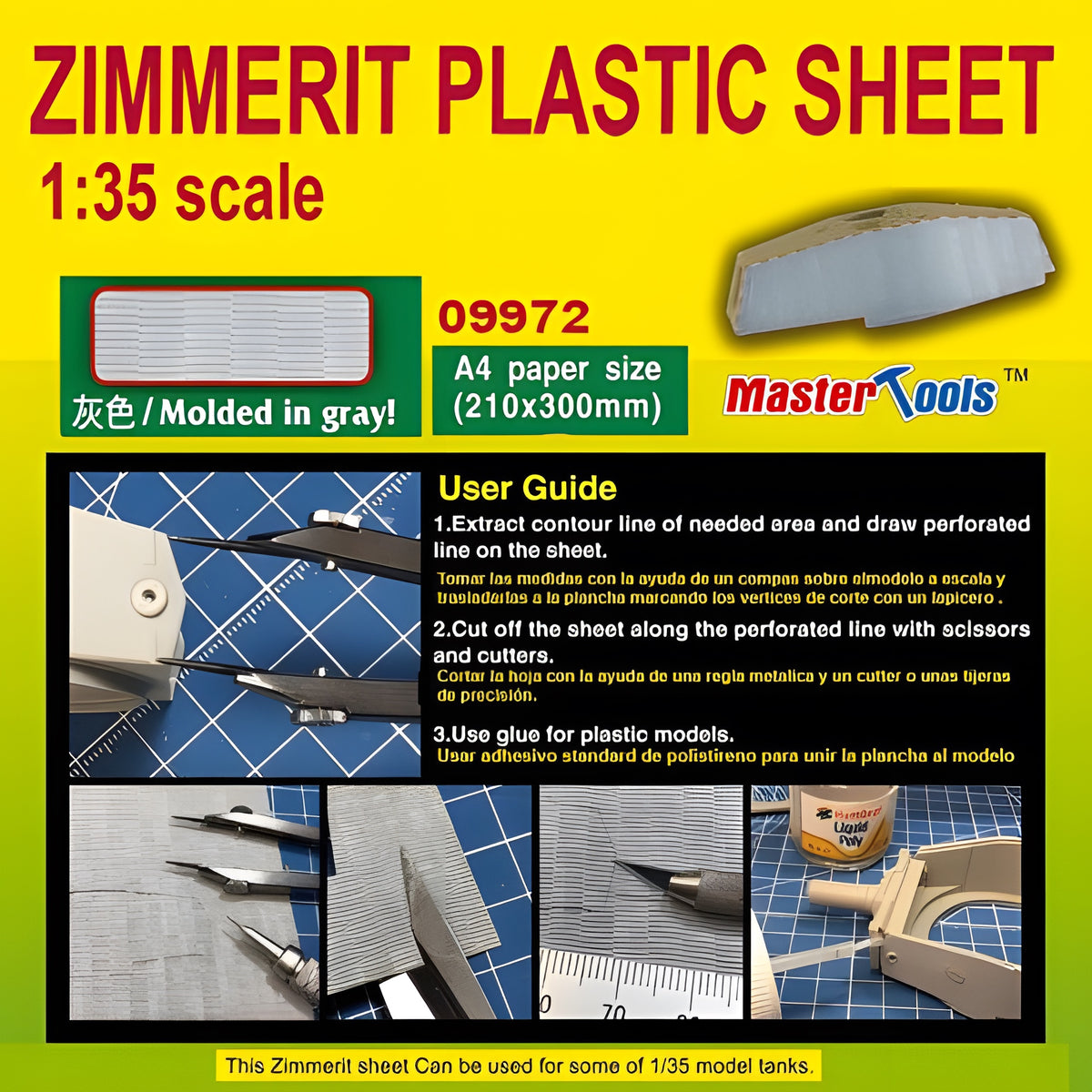 Master Tools Zimmerit Plastic Sheet-A4 Size