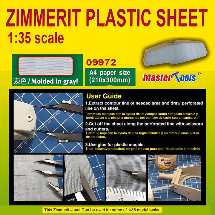 Master Tools Zimmerit Plastic Sheet-A4 Size