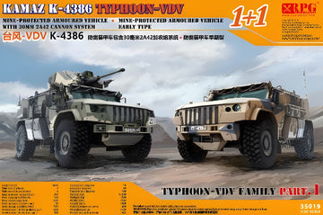 RPG 1/35 Russian Typhoon VDV K-4386 Armoured Vehicle - 30mm 2A42 Autocannon Type & Mine-Protected Early Type (1+1 Super Value Edition)