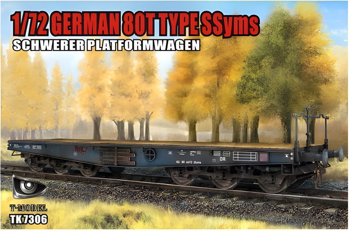 T-Model 1/72 German 80T Type SSyms Schwerer platformwagen x2 Double Iron Oak Leaf ver.