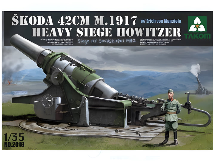 Takom 1/35 Skoda 42cm M.1917 Heavy Siege Howitzer with Erich von Manstein Figure