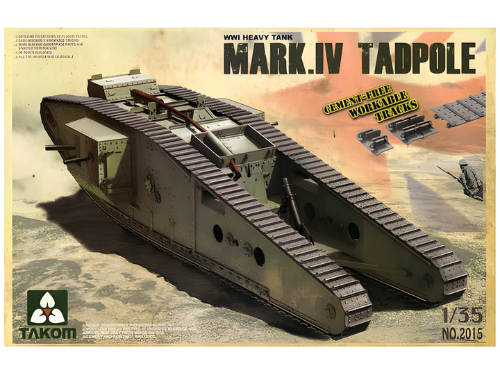 Takom 1/35 WWI Heavy Battle Tank Mark IV Male Tadpole w/Rear mortar