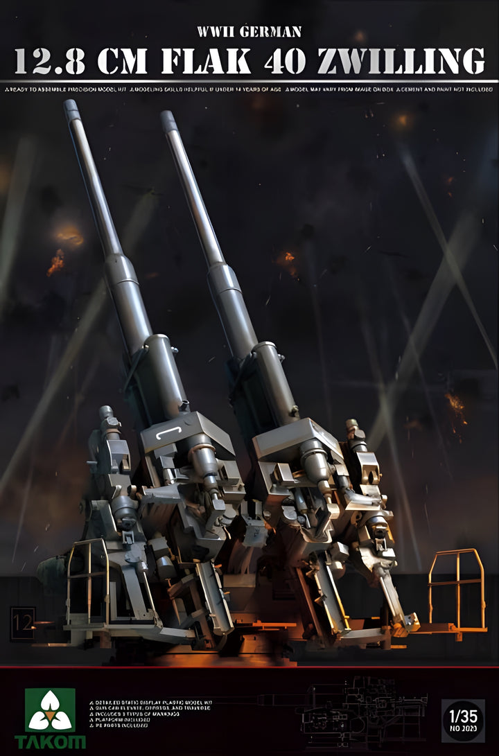 Takom 1/35 WWII German 12.8 cm FlaK 40 Zwilling