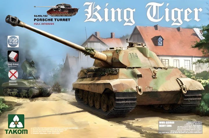 Takom 1/35 WWII German Heavy Tank Sd.Kfz.182 King Tiger Porsche Turret w/interior [without Zimmerit]