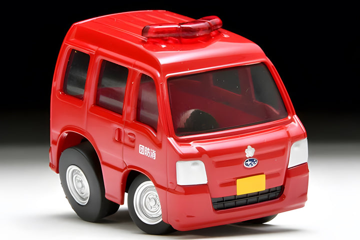 TomyTec Choro Q QS-04b SUBARU SAMBAR Van Fire Chief's Vehicle