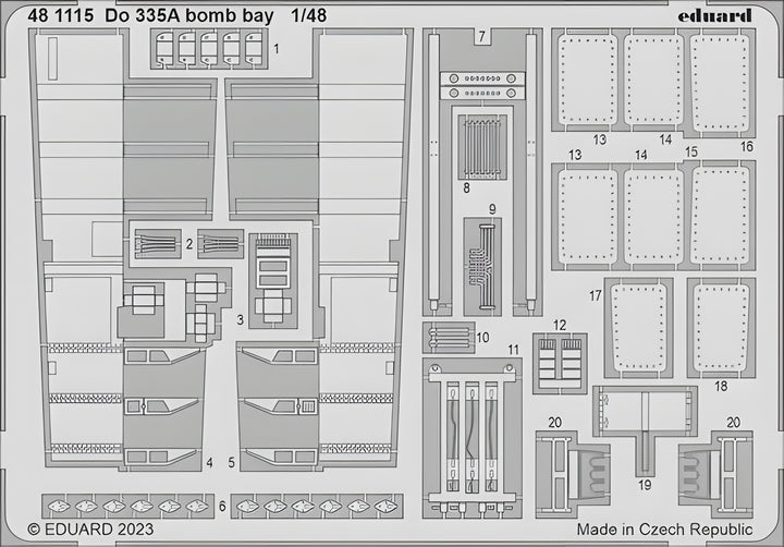 Eduard 1/48 Do 335A bomb bay [Photo etched set], for TAMIYA