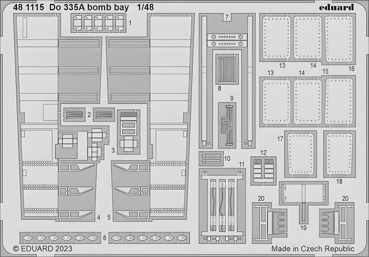 Eduard 1/48 Do 335A bomb bay [Photo etched set], for TAMIYA
