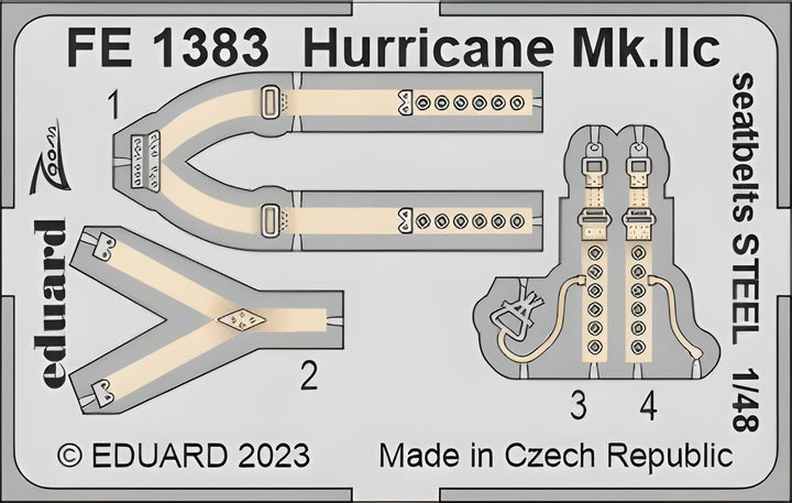 Eduard 1/48 Hurricane Mk.IIc seatbelts STEEL [CZOOM48], for ARMA HOBBY