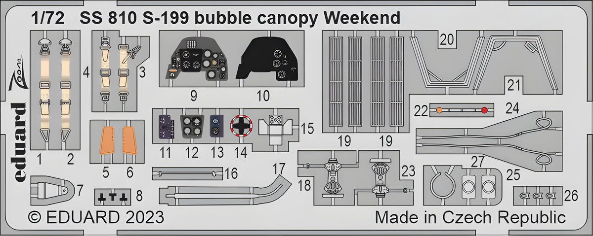 Eduard 1/72 S-199 bubble canopy Weekend [CZOOM72], for EDUARD