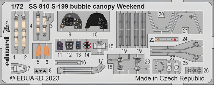 Eduard 1/72 S-199 bubble canopy Weekend [CZOOM72], for EDUARD