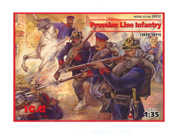 ICM 1/35 Prussian Line Infantry (1870-1871) (4 figures - officer on horse, 3 soldiers)