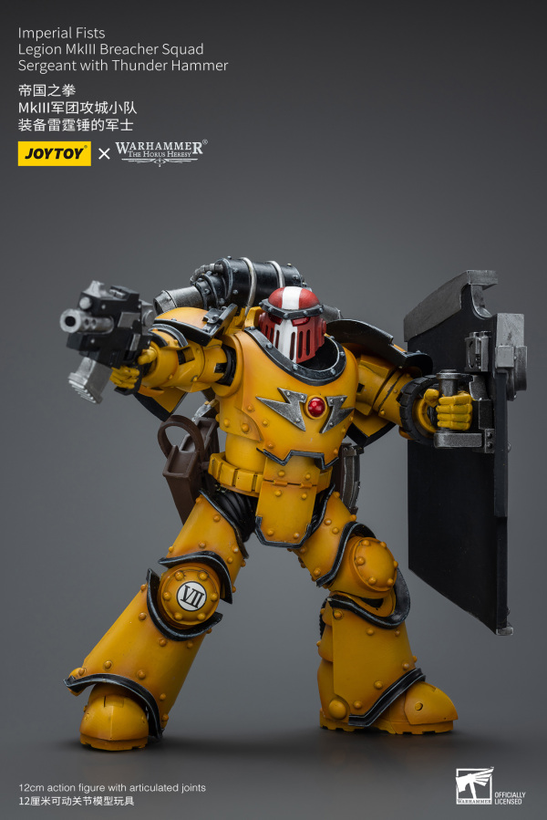 Joy Toy Imperial Fists Legion MkIII Breacher Squad Sergeant with Thunder Hammer(6973130379107)(6973130379107)