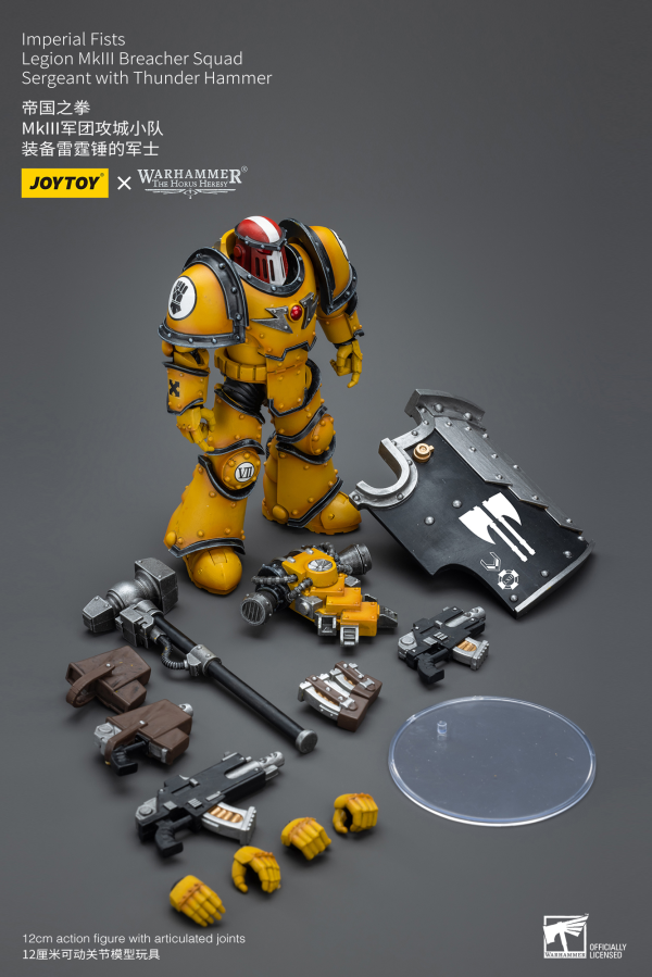 Joy Toy Imperial Fists Legion MkIII Breacher Squad Sergeant with Thunder Hammer(6973130379107)(6973130379107)