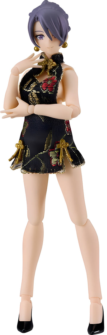 figma Female Body (Mika) with Mini Skirt Chinese Dress Outfit (Black)