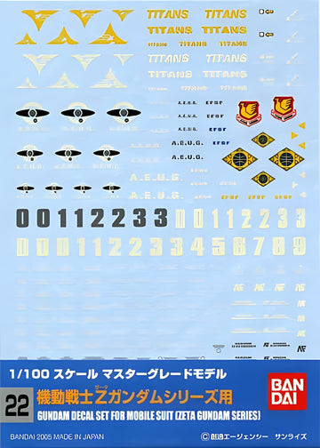 Gundam Decal 22 - Zeta Gundam Series
