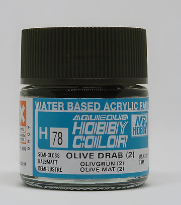 Mr Hobby Aqueous Hobby Color - H78 Semi-Gloss Olive Drab(1) (US Army Tank)