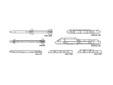 [X72-13] 1:72 Aircraft Weapons: VIII (U.S. Air-to-Air Missiles & Jamming Pods)