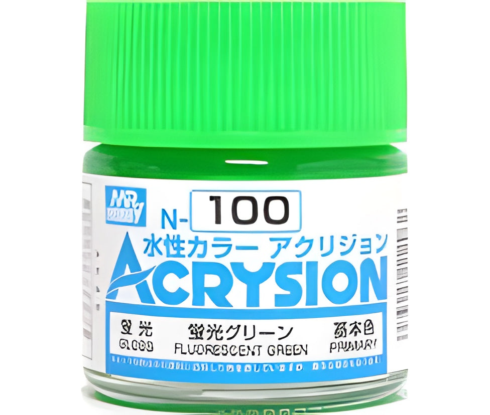 Mr Hobby Acrysion N100 - Fluorescent Green (Semi-Gloss/Primary)