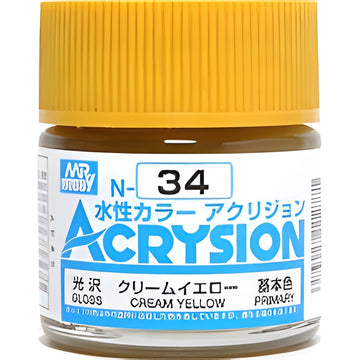 Mr Hobby Acrysion N34 - Cream Yellow (Gloss/Primary)