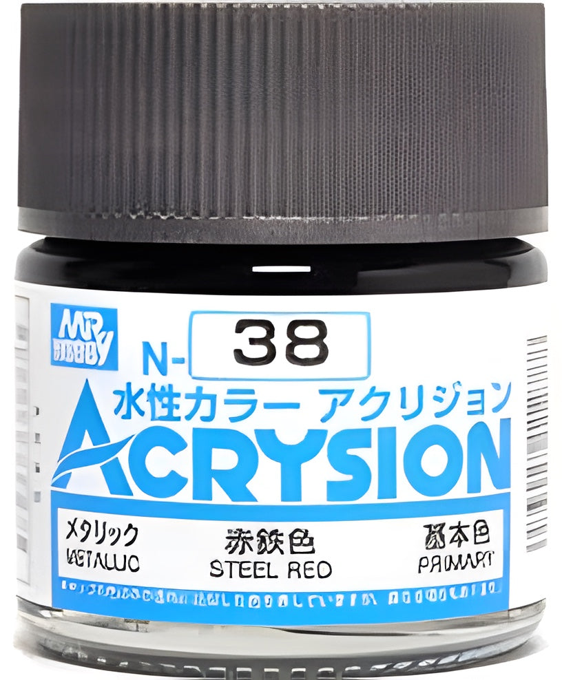 Mr Hobby Acrysion N38 - Steel Red (Metallic/Primary)