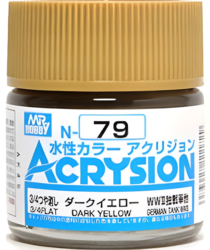 Mr Hobby Acrysion N79 - Dark Yellow (3/4 Flat/Tank)