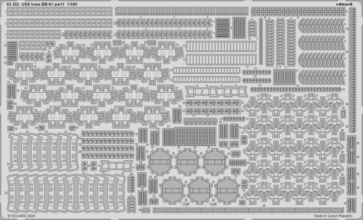 Eduard USS Iowa BB-61 part 1 1/350 Photo etched set for HOBBY BOSS