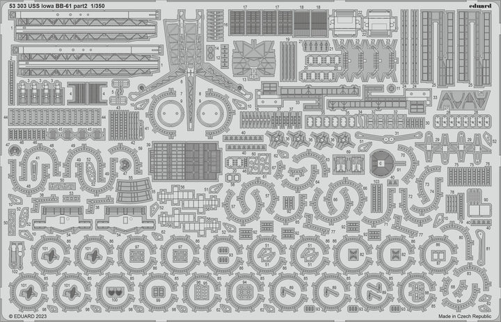 Eduard USS Iowa BB-61 part 2 1/350 Photo etched set for HOBBY BOSS