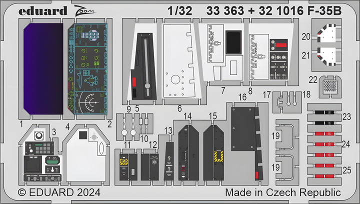 Eduard F-35B 1/32 Photo etched set for TRUMPETER (Steel Parts)