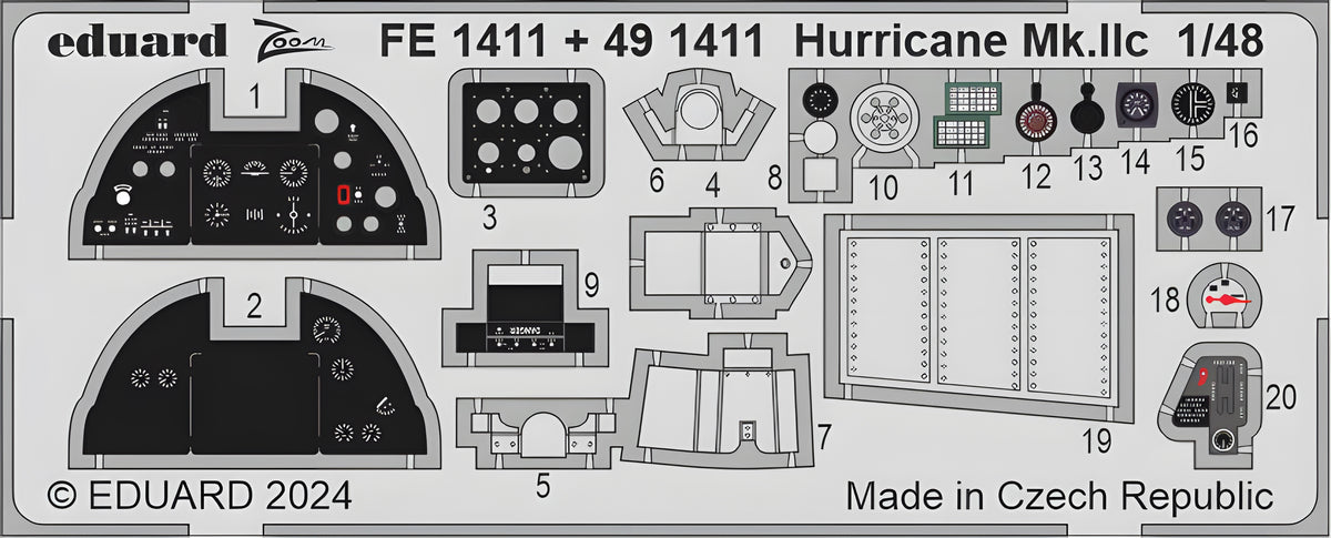 Eduard Hurricane Mk.IIc 1/48 Photo etched set for HOBBY BOSS