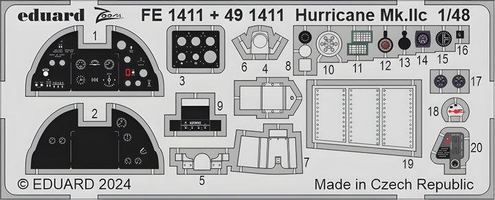 Eduard Hurricane Mk.IIc 1/48 Photo etched set for HOBBY BOSS