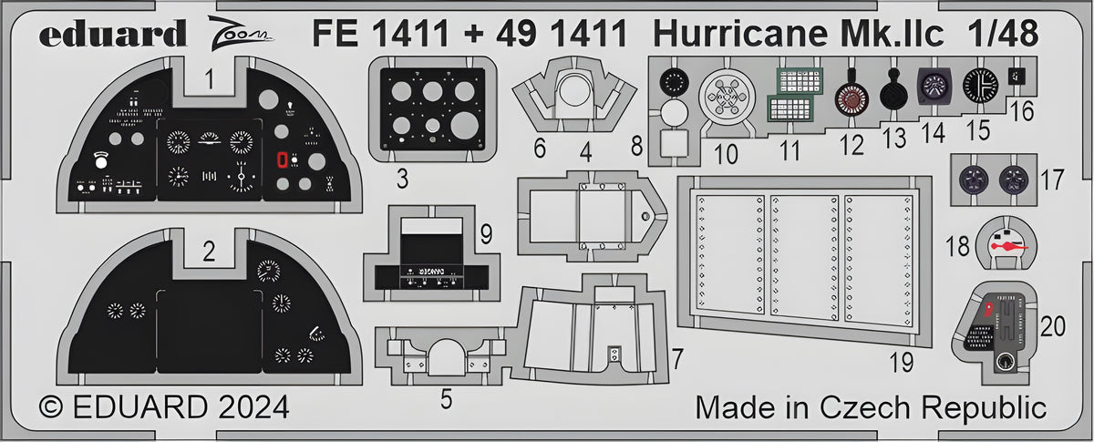 Eduard Hurricane Mk.IIc 1/48 Zoom set for HOBBY BOSS