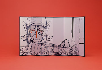 Mononoke Mini Folding Screen Ink Painting Medicine Seller