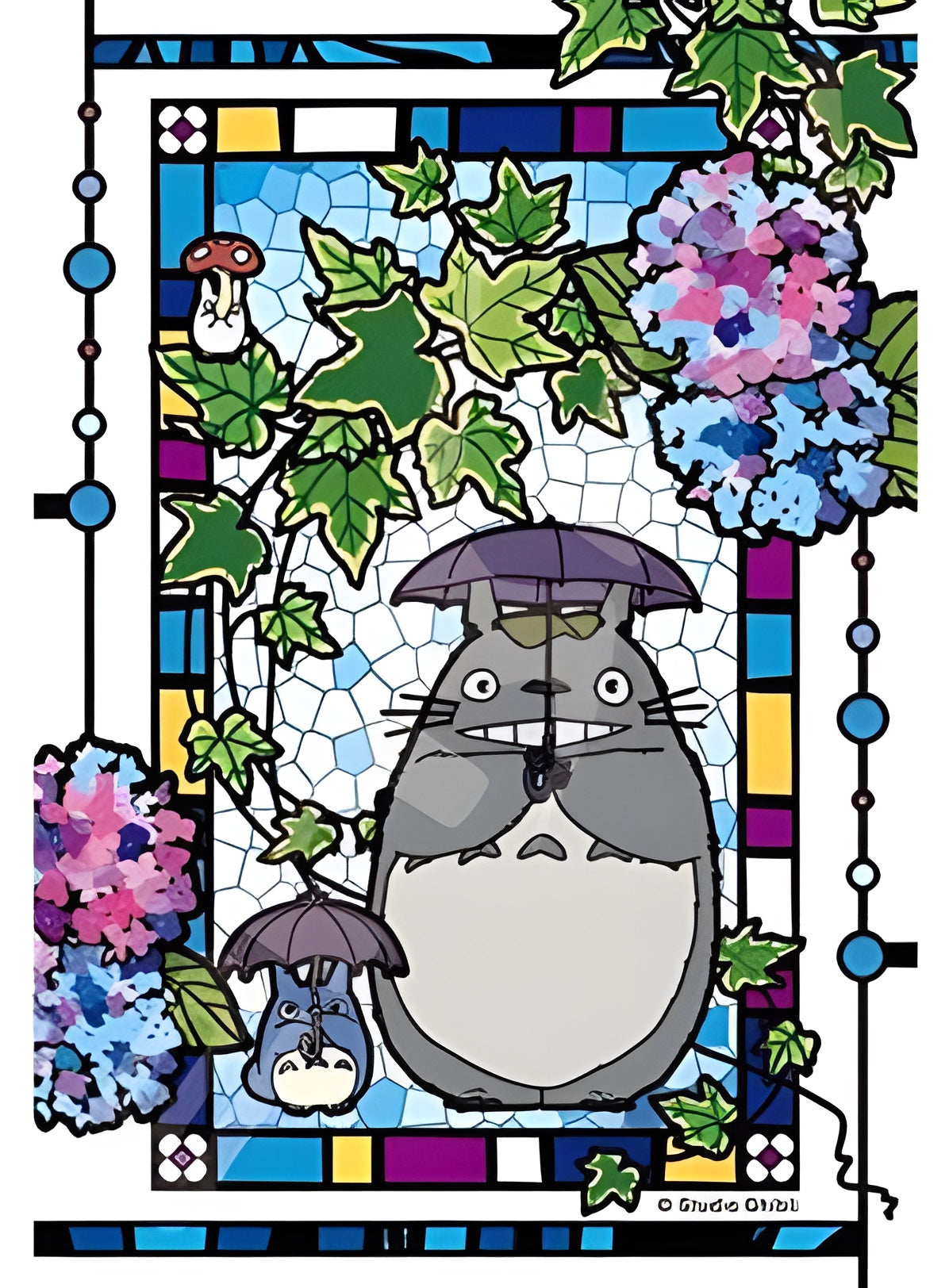 126-AC61 Totoro and Hydrangea "My Neighbor Totoro" (Box/6), Ensky Petite Artcrystal Puzzle
