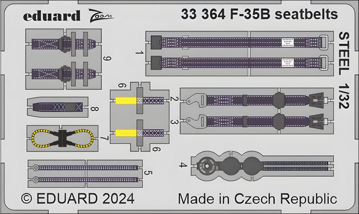 Eduard F-35B seatbelts STEEL 1/32 Photo etched set for TRUMPETER