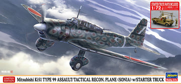 1/72 Mitsubishi Ki51 TYPE 99 ASSAULT/TACTICAL RECON. PLANE (SONIA) w/STARTER TRUCK