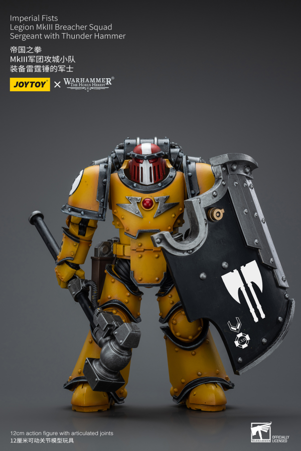 Joy Toy Imperial Fists Legion MkIII Breacher Squad Sergeant with Thunder Hammer(6973130379107)(6973130379107)