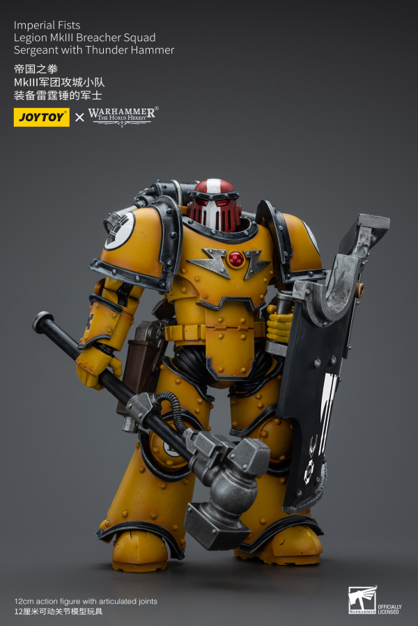 Joy Toy Imperial Fists Legion MkIII Breacher Squad Sergeant with Thunder Hammer(6973130379107)(6973130379107)