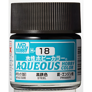 Mr Hobby AQUEOUS HOBBY COLOR - H18 METALLIC GLOSS STEEL (PRIMARY)