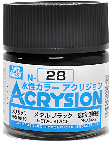 Mr Hobby Acrysion N28 - Metal Black (Metallic/Primary)