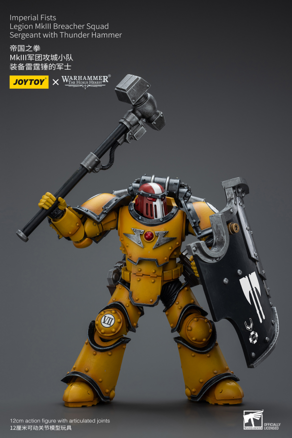 Joy Toy Imperial Fists Legion MkIII Breacher Squad Sergeant with Thunder Hammer(6973130379107)(6973130379107)