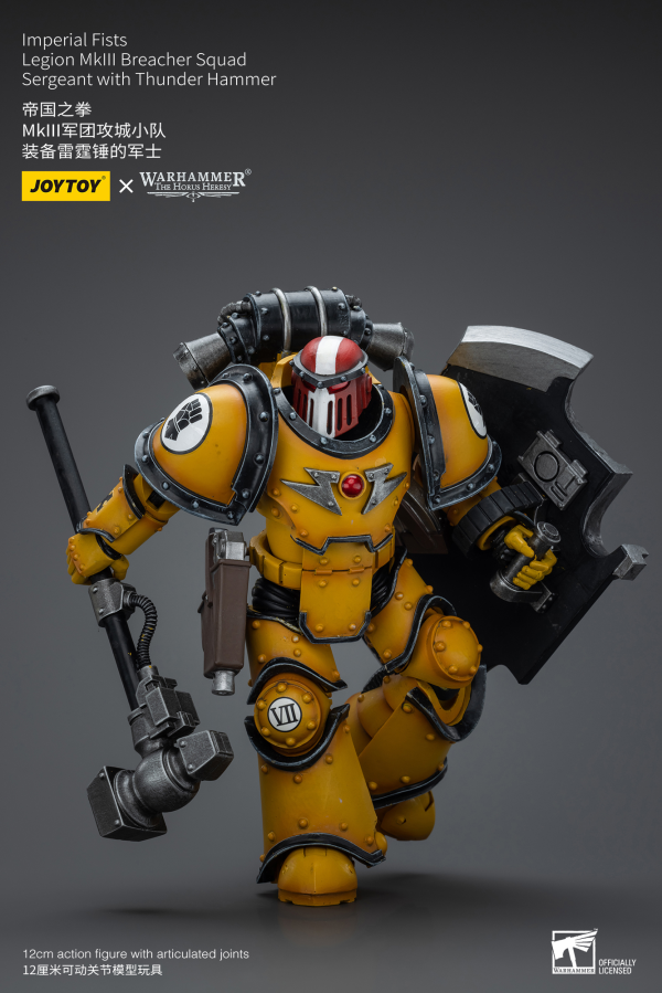 Joy Toy Imperial Fists Legion MkIII Breacher Squad Sergeant with Thunder Hammer(6973130379107)(6973130379107)