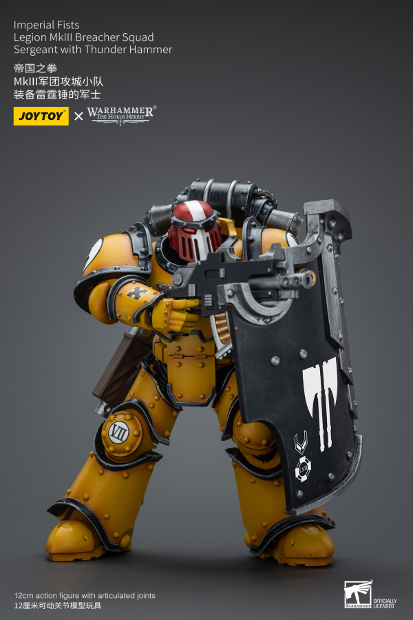 Joy Toy Imperial Fists Legion MkIII Breacher Squad Sergeant with Thunder Hammer(6973130379107)(6973130379107)